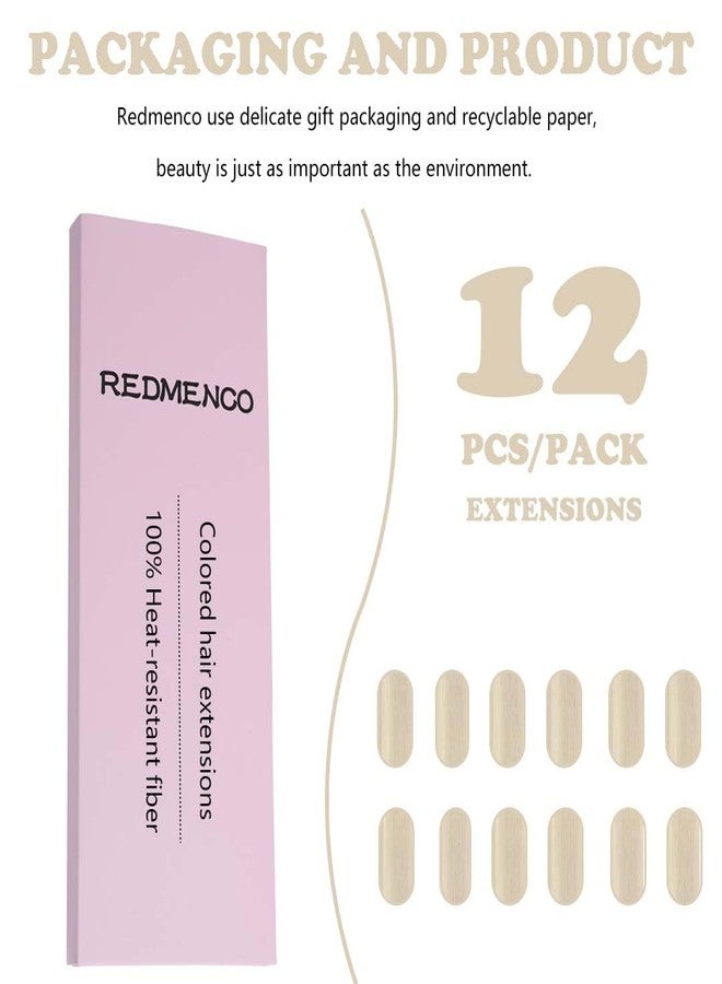 REDMENCO Colored Hair Extensions Clip In, 12 Pieces, Blonde - Image 2